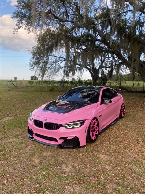 Lext4sy Pink Bmw M4 F82 With Sevenk Heart Wheels Pink Bmw Bmw M4