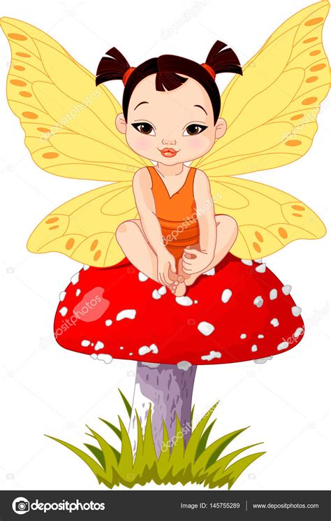 Cute Little Asian Baby Fairy — Stock Vector © Dazdraperma 145755289