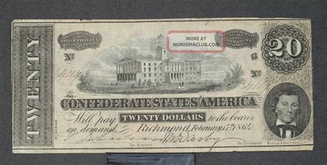 Check spelling or type a new query. 1864 Confederate States Of America $20. 00 Note Circulated (c2610)