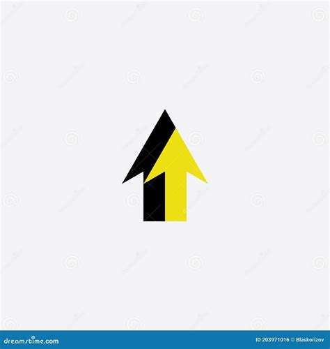 Black Yellow Arrow Logo Symbol Vector Sign Stock Vector Illustration