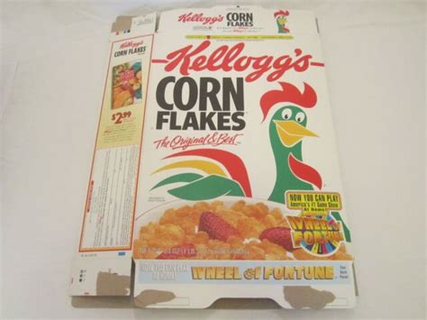 Empty Cereal Box Kelloggs Corn Flakes 1995 Wheel Of Fortune 24 Oz