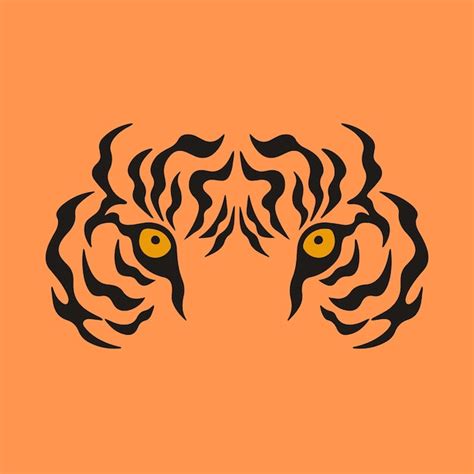 Premium Vector Tiger Eye Symbol On Orange Background Animal Tattoo