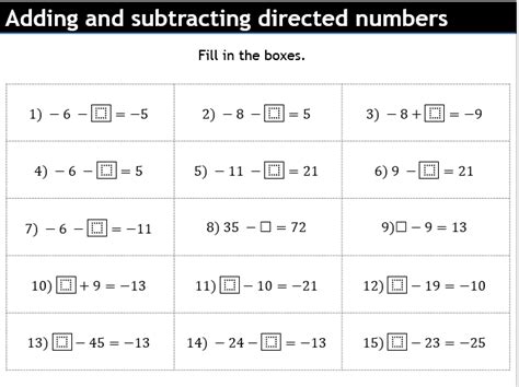 Adding And Subtracting Directed Numbers Ticktockmaths