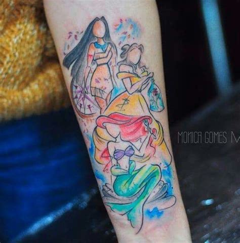 Watercolour Disney Princesses Disney Tattoos Disney Inspired