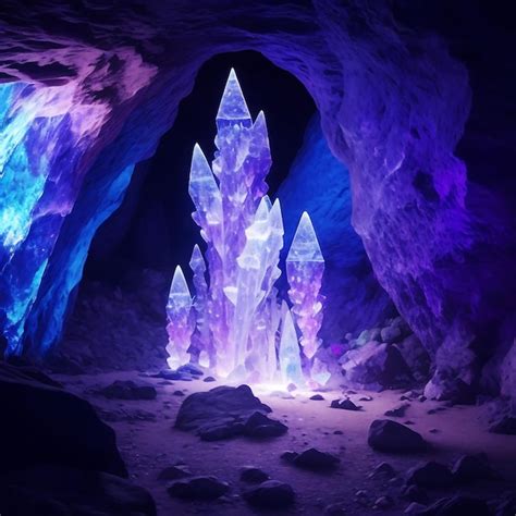 Premium Ai Image Photo Clear Cave Crystals Mystic Gemstone Witchcraft