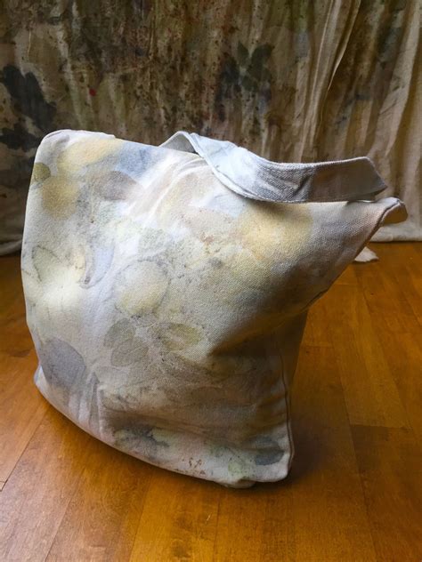 Medium Ecoprint Canvas Tote Bag Etsy
