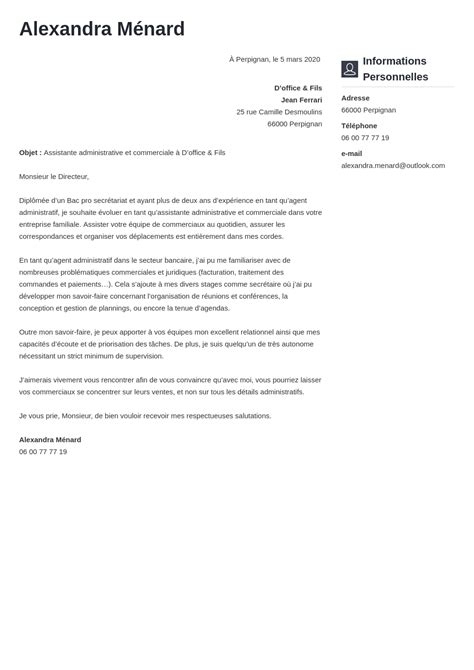 Lettre De Motivation Assistant Administratif Ou Agent Adjoint