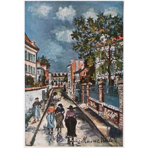 1950s Maurice Utrillo Parisian Street Scene First Edition Lithograph