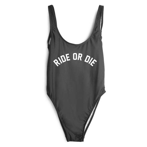 Ride Or Die [swimsuit] Bodysuit Swimwear Swimwear Beachwear Women Swimsuits Black Swimsuit
