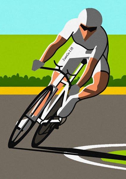 Líneas Y Color Ciclistas Cycling Artwork Cycling Art Print Cycling Art