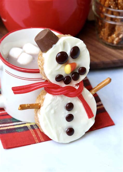 Hot Chocolate Board Featuring Snowman Scotcheroos The Bakermama