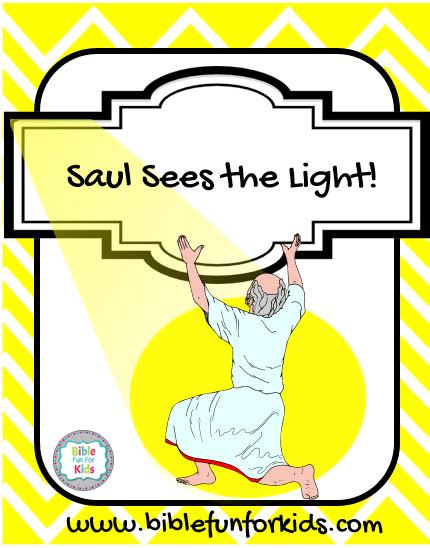 Bible Fun For Kids Saul Sees The Light