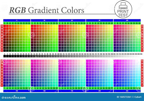 Patrón De Prueba Para Impresoras En Modelo De Color Rgb Ilustración Del