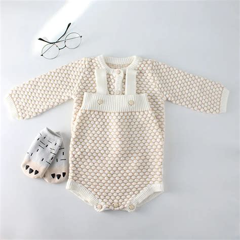 New Knitted Baby Girl Romper Cotton Knit Infant Jumpsuit Baby Rompers