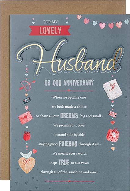 Hallmark Anniversary Card For Husband Traditional Text Based Design