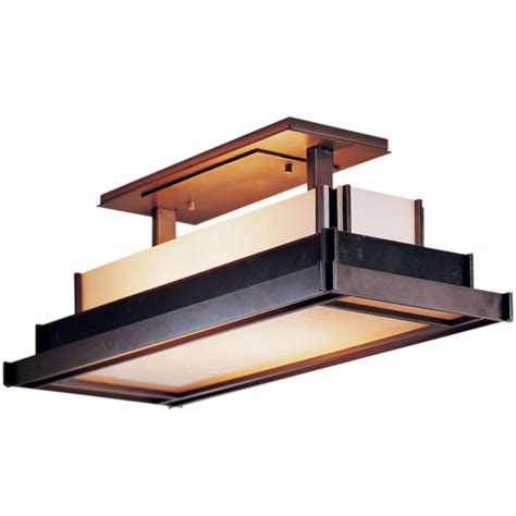 Steppe Rectangle Semi Flush Ceiling Mount By Hubbardton Forge 123709