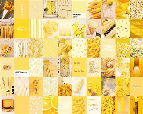 Photo Wall Collage Kit Yellow Summer Aesthetic Set Of 60 Etsy In 2021