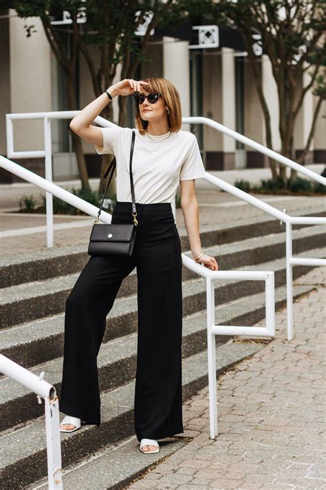 Just The Best Basics High Waisted Pants Outfit Black Pants Outfit