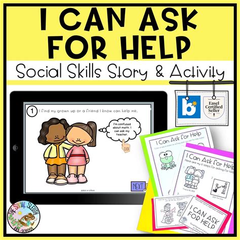 I Can Ask For Help Preschool Social Skills Story Social Emotional
