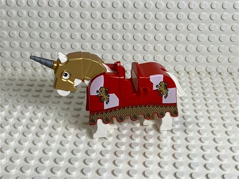 Legor Horse Barding Armor Red W Gold Lions And Gold Chain Mail