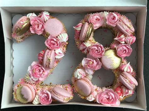 Pink Number Cake Number Cakes 28 Cake Birthday Champagne Birthday