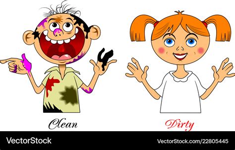 Dirty Boy And A Clean Girl Royalty Free Vector Image