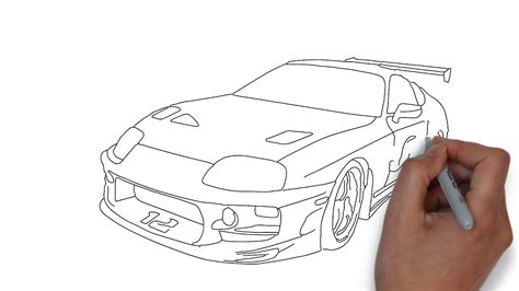 Cómo Dibujar Toyota Supra Rápido y Furioso Paso a Paso YouTube