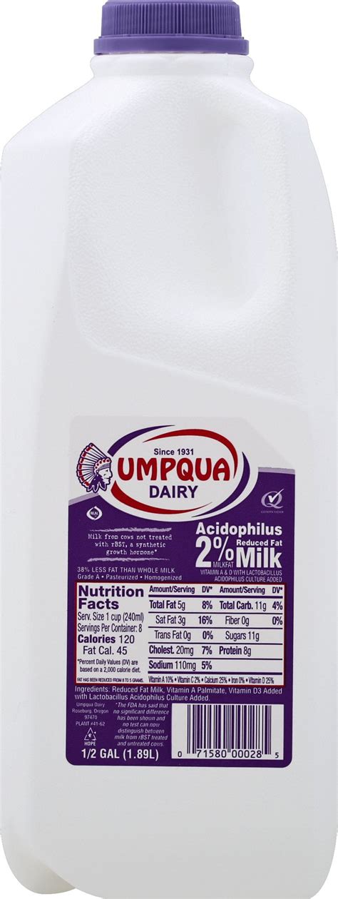 Umpqua Dairy 2 Reduced Acid Milk Half Gallon