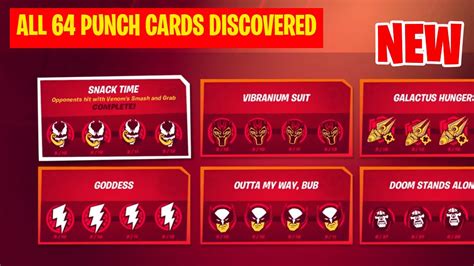 The first things to remember with punch cards is that they can only be completed in particular modes, solos, duos, squads, team rumble and the various marvel ltms. All 64 Discovered Punch Cards in Fortnite Chapter 2 Season 4 - Punch Cards Update v14.20 - YouTube