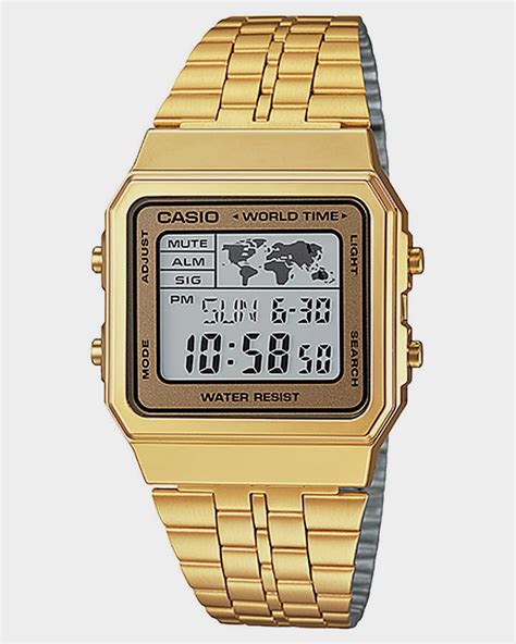 Casio Vintage Square Digital Watch Gold Surfstitch