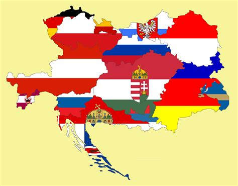 United States Of Greater Austria Flag Map Vexillology