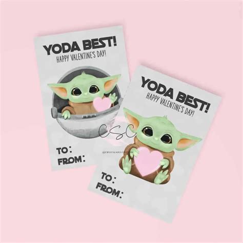 Cutest Baby Yoda Valentines For Kids Yoda Best Ts