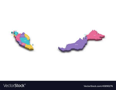 Malaysia Political Map Of Administrative Divisions