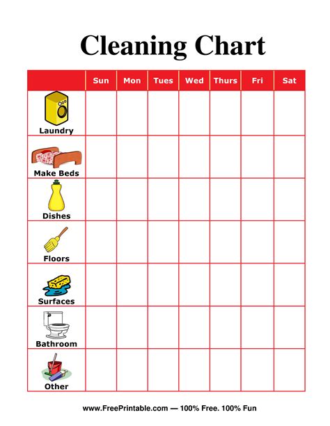Free Printable Chore Charts For Adults Free Printable Templates
