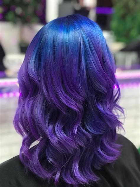 Deep Blue To Midnight Purple Hair Purple Hair Indigo Hair Creative