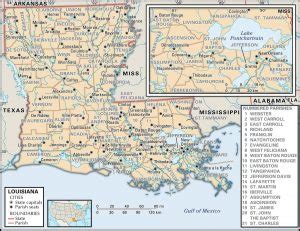 The capital is baton rouge. State and Parish Maps of Louisiana