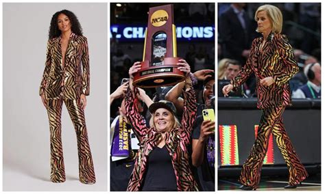 LSU Coach Kim Mulkey Wins NCAA Championship In Dazzling Tiger Print Suit