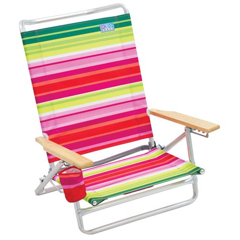 Rio 5 Position Sun N Sport Chair Pink Folding Beach Lounge Chairs