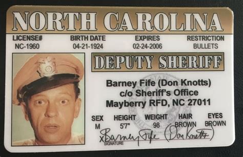 barney fife magnet don knotts mayberry deputy novelty card sheriff andy griffith