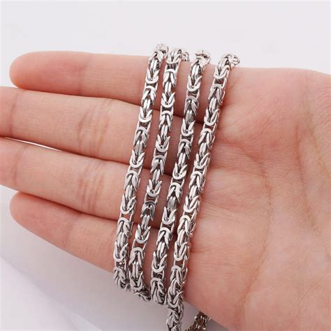 925 Italy Sterling Silver 4mm Boxed Byzantine Chain Necklace 26″ Wjd