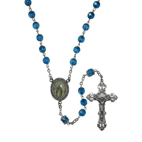 Our Lady Of Grace Rosary Blue Bead Ewtn Religious Catalogue