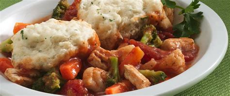When the time's up, loosen the stew with a good splash of water if needed, season to perfection, then transfer it to an ovenproof pan. Hearty Chicken Stew with Dumplings (Cooking for 2) recipe from Betty Crocker