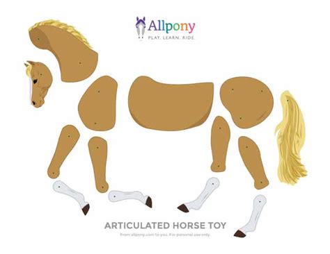 Jointed Paper Horse Toy Pattern Allpony