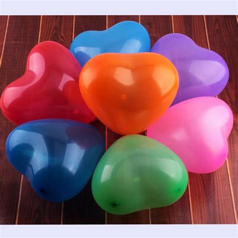 50pcslot 12 Inch Colorful Heart Shaped Balloon Inflatable Latex