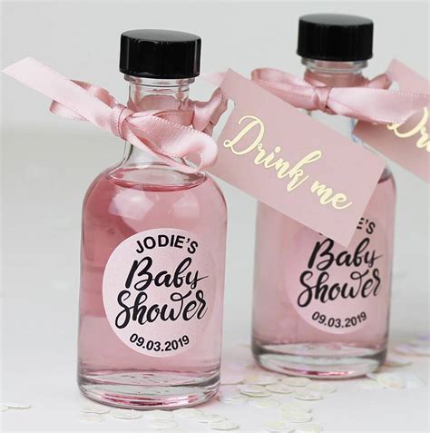 Personalised Baby Shower Favours Containing Pink Gin By Hearth