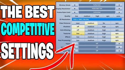 Best Competitive Settings In Fortnite Youtube