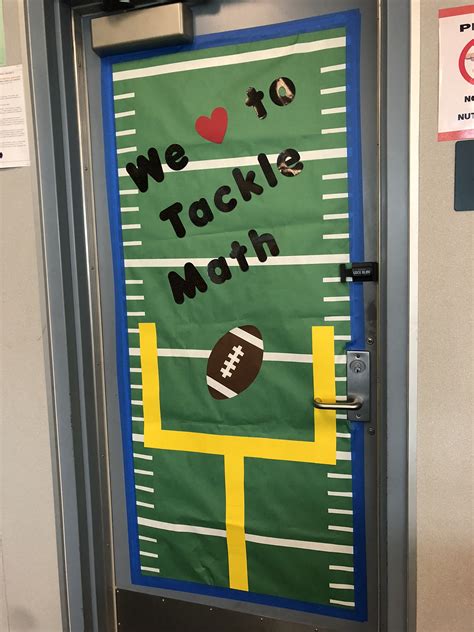 Math + Football | Math classroom decorations, Math door decorations, Door decorations classroom