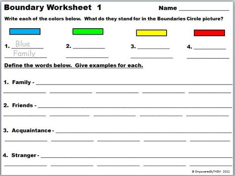 Printable Setting Boundaries Worksheet Worksheet Now