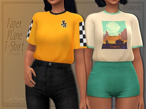 Trillyke Paper Plane T Shirt Part 1 Sims 4 Dresses Sims 4 Sims