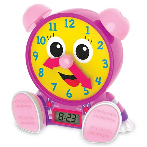 The Learning Journey Telly Jr Teaching Time Clock Pink Toddler
